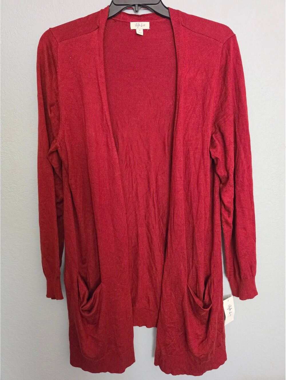 Style & Co. 3X Open-Front Cardigan in Deep Rust